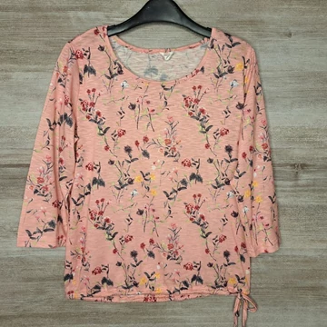 Woman könnyű pamut női virágos tavaszi felső M