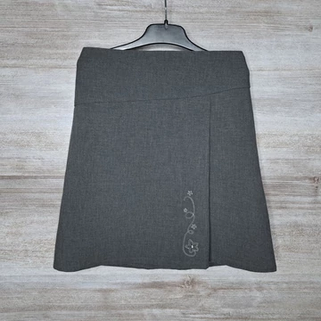 Szürke A-vonalú elegáns lányka szoknya 122