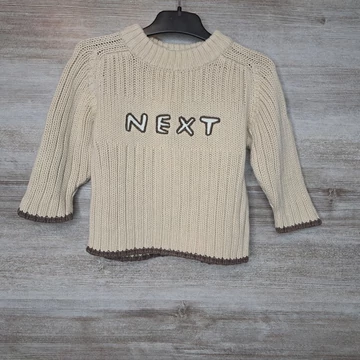 Next unisex bézs kötött gyerek pulóver 6-9 hó