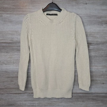 Zara Knit fehér kötött női pulóver S