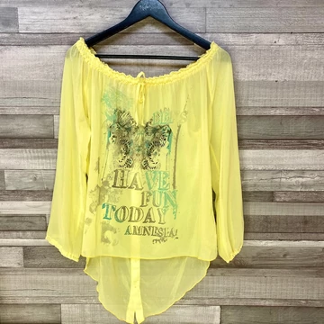 Amnesia Eva Prokai sárga vékony blúz M-L