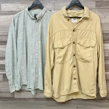 Zara lenge bézs, Fishbone csíkos ing szett L-XL