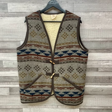 Royal Family szürke mintás férfi gyapjú mellény L