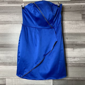 Királykék pántnélküli alkalmi ruha 42