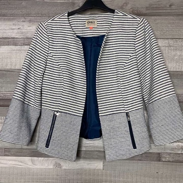Only sötétkék csíkos blézer XS