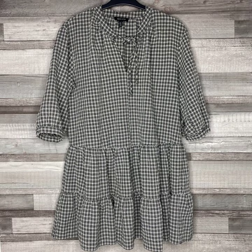 New Look fekete-fehér kockás fodros ruha 42