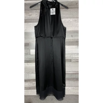 St.Martins fekete garbós selyemruha 42