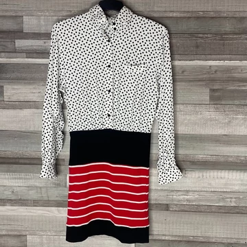 Esprit pöttyös ingruha csíkos szoknyarésszel 36