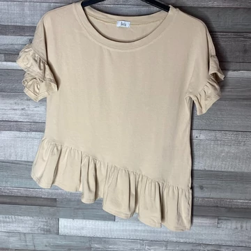 Bocca bézs aszimmetrikus fodros felső L