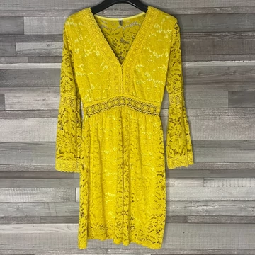 Olasz sárga csipkeruha S-M