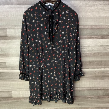 Zara Basic virágos fodros ruha XS