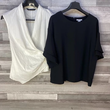 Zara, H&amp;M fekete-fehér felső szett S