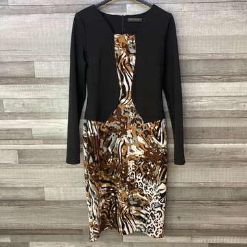 Bonprix fekete mintás ruha 36