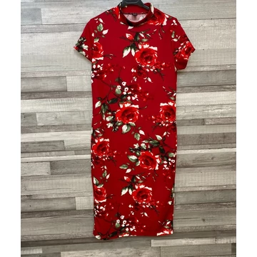 Shein piros mintás ruha L