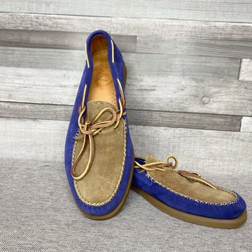 Gommes kék bőr mokaszin cipő 42