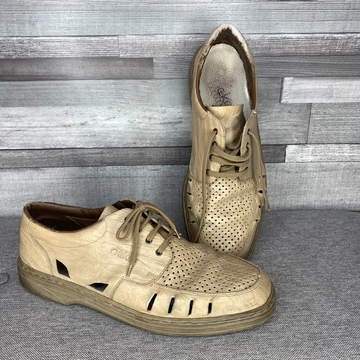 Rieker bézs férfi bőr cipő 46