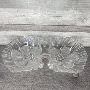 Kristály dupla kínáló tál