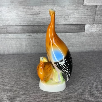 Hollóháza Hungary gyöngytyúk pár porcelán dísz