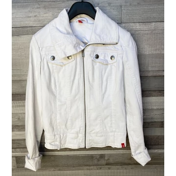 EDC fehér cipzáras farmerdzseki M