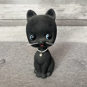 Vintage fekete bólogatós cica persely