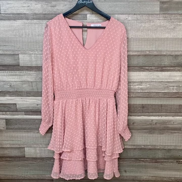 Reserved rózsaszín fodros ruha 40