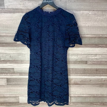 Oasis sötétkék csipke ruha UK8