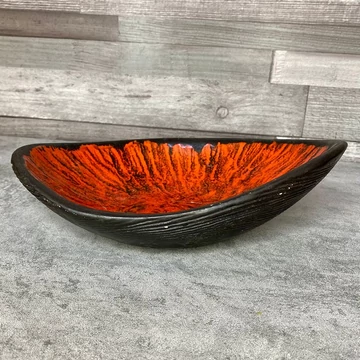 Retro kerámia ovális dísz tál