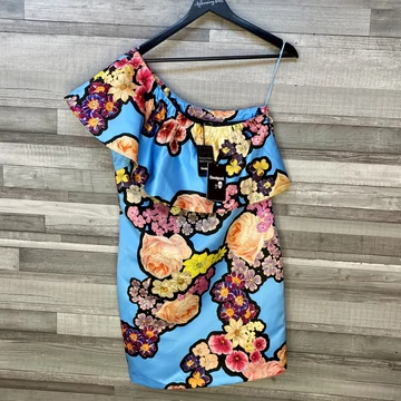 Desigual virágmintás félvállas alkalmi ruha 40