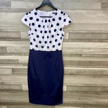 Orsay Business Look sötétkék pöttyös ruha 36