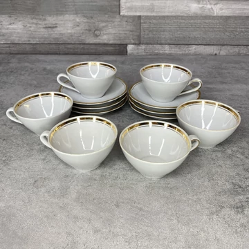 Kahla aranyozott porcelán kávés csésze szett