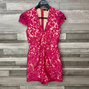 Missguided pink csipkés rövid overál UK 6