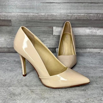 Graceland bézs lakk hatású magassarkú cipő 37