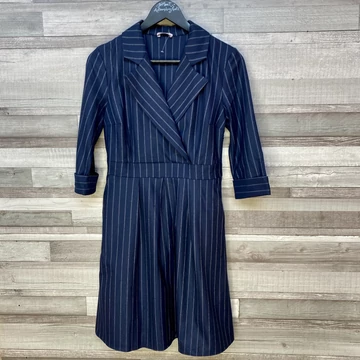 Orsay Business Look sötétkék, csíkos ruha 36