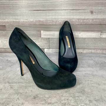 Buffalo bőr magassarkú fekete cipő 41