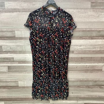 Reserved fekete apró virágmintás ruha L