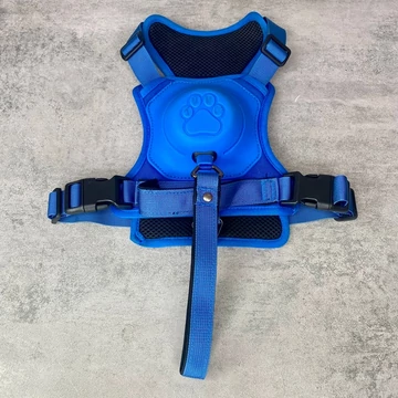 Kék kutyahám, beépített pórázzal M