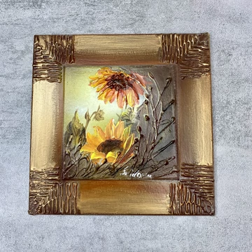 Varga Szidónia: Napraforgó olajfestmény, minősített művészeti alkotás