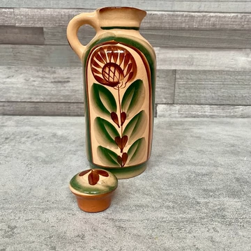 Népies mázas kupakos kancsó