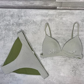 Ever me csíkos zöld bikini szett M