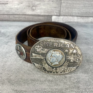 Vintage American John F. Kennedy bőr öv