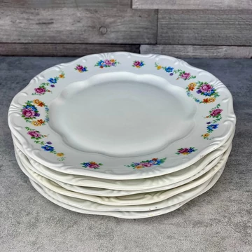 Zsolnay Pécs virágcsokor mintás porcelán tányér szett