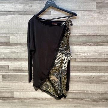 Magenta aszimmetrikus selymes blúz M