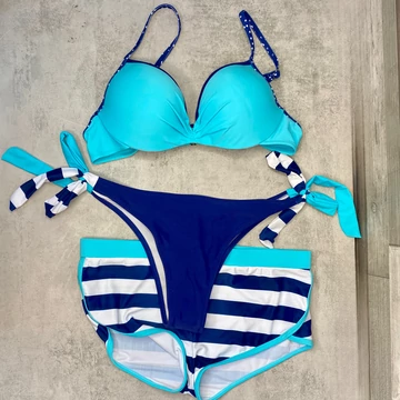 Layoners kék 3 részes fürdőruha szett M