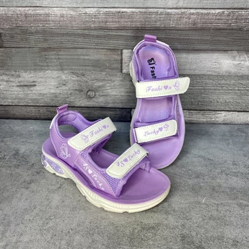 Fashion lila-fehér kislány tépőzáras szandál 27