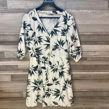 Fisherfield levélmintás gombos ruha L