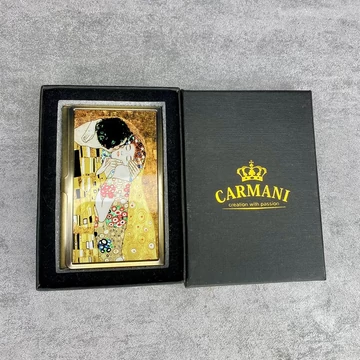 Carmani Klimt &quot; A csók&quot; festmény mintás fém névjegytartó