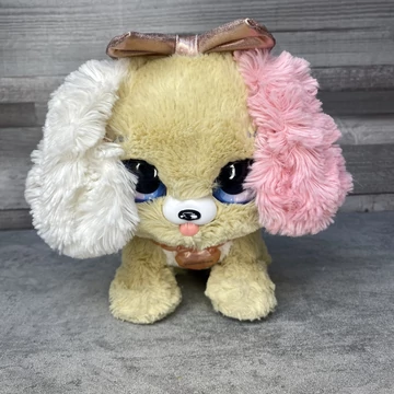 Interaktív masnis ugató plüss kutyus