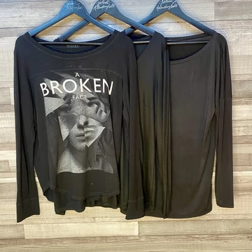 Sisley, Intimissimi, Tezenis fekete hosszú ujjú póló szett M-L