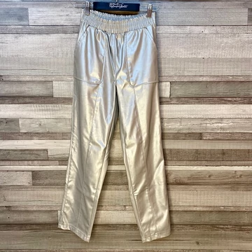 Reserved ezüst bőrhatású nadrág 158