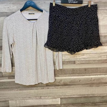 Orsay, Fishbone fekete-fehér pöttyös szett M